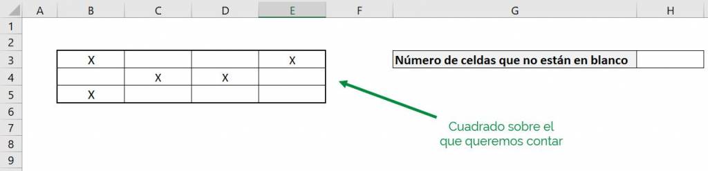 Excel contar contara celdas no en blanco ejemplo rango