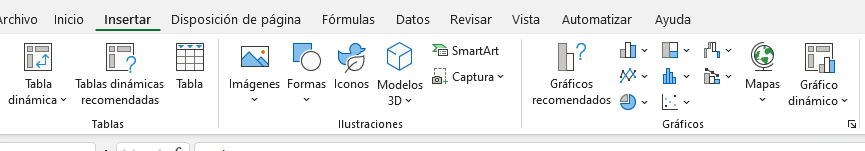 barra de herramientas de Excel