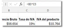 Casos especiales de IVA en Excel
